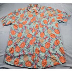 Tipsy Elves Mens XXL Pineapple Geometric Print Short Sleeve Button Down Shirt